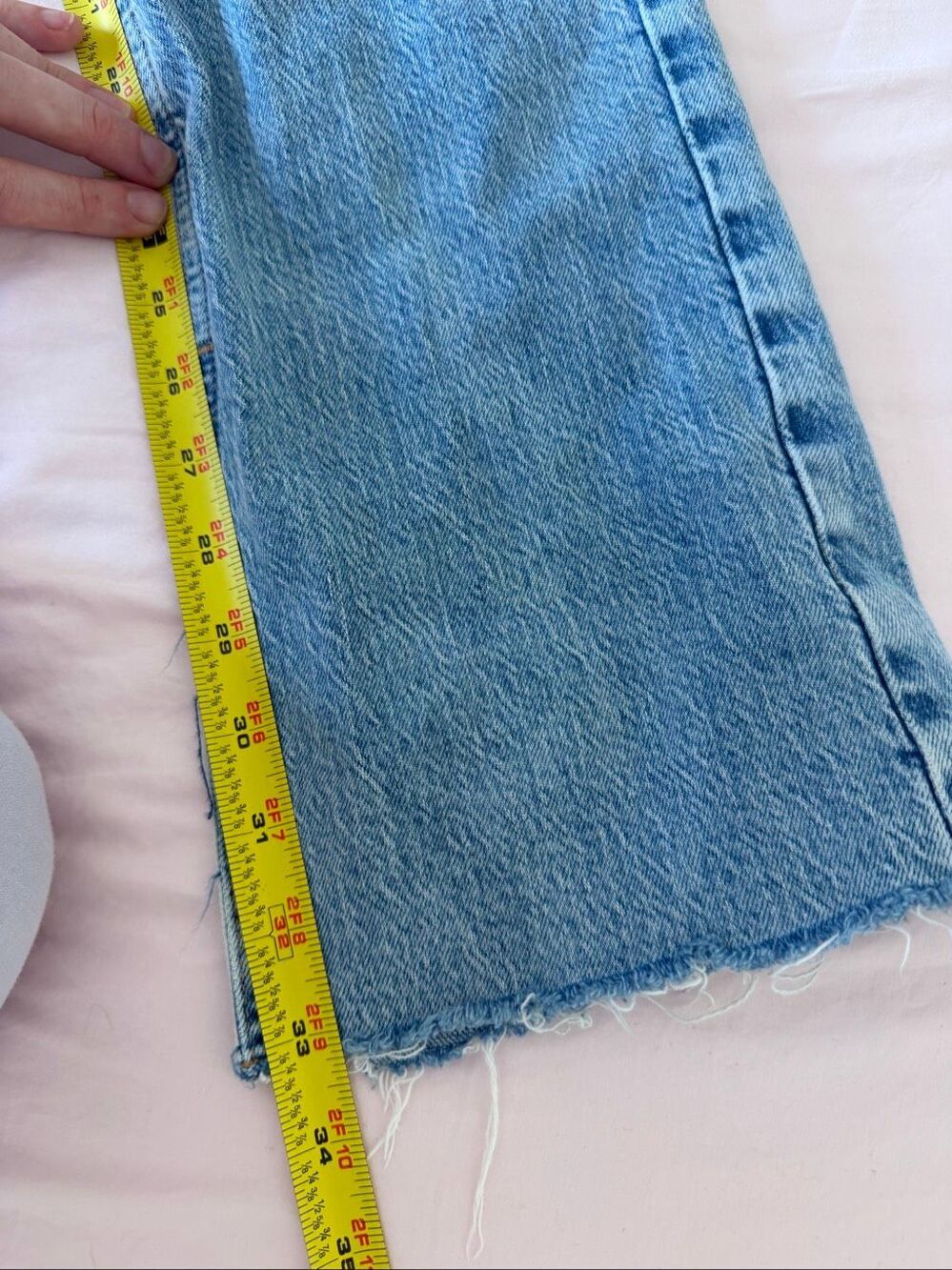 NTW Zara High Rise Flared Slim Ankle Slit Jeans in Light Blue size 6 - Picture 6 of 10